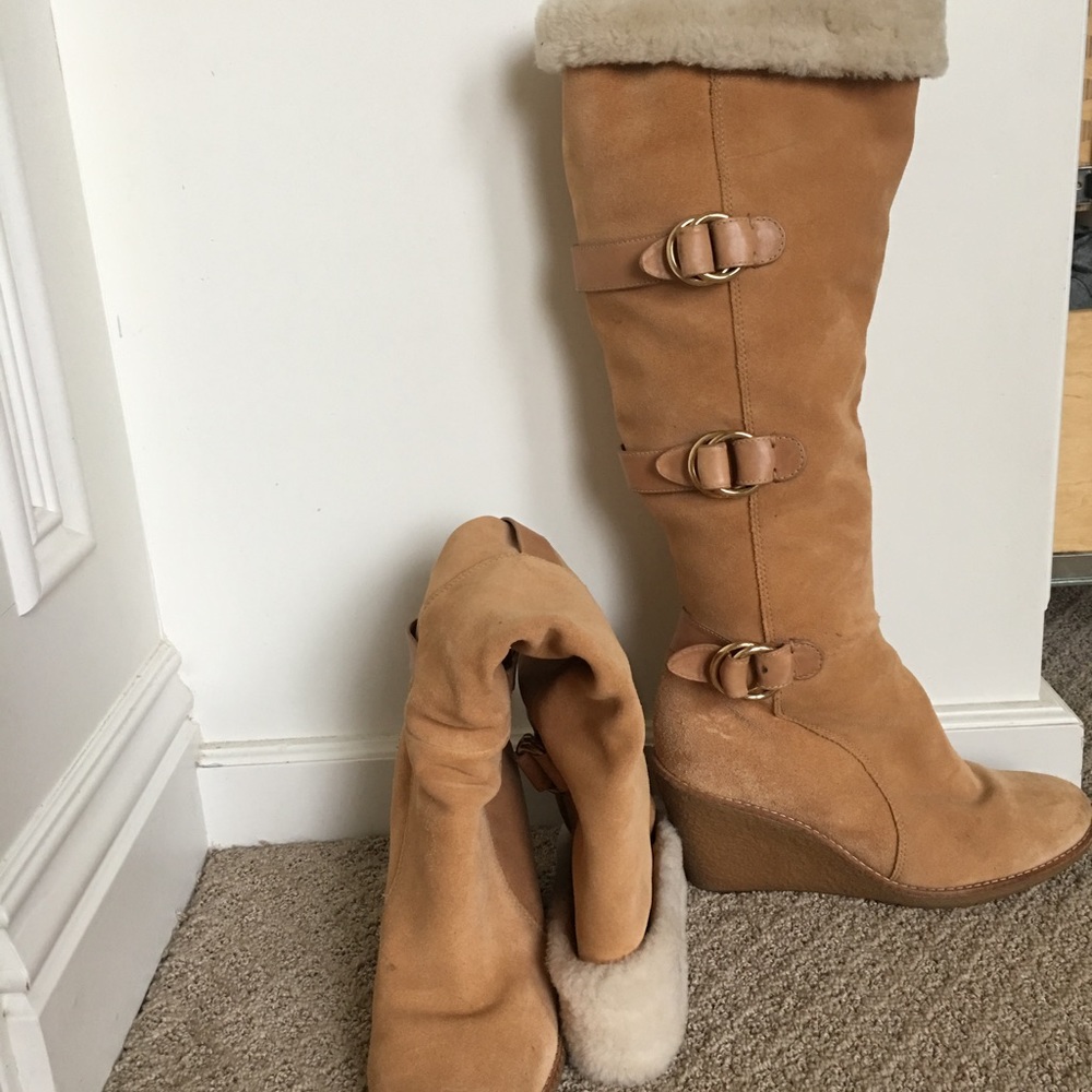 Cole Haan below the knee wedge boots